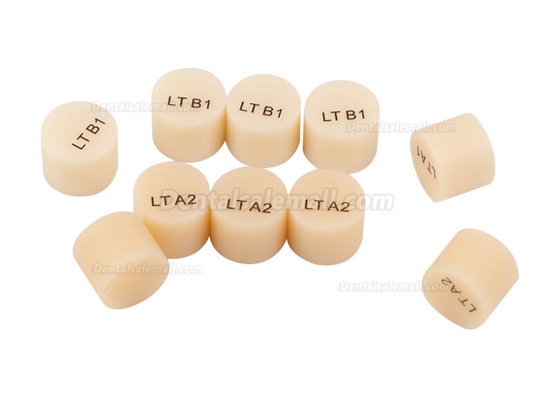 10PCS Dental Lab Glass-Ceramic Lithium Disilicate Pills Emax Press Block